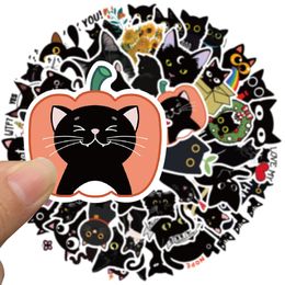 50PCS poster skateboard Stickers black cat For Car Baby Scrapbooking Pencil Case Diary Phone Laptop Planner Decoration Book Album Kids Toys DIY Decals