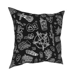 Cushion/Decorative Pillow Dark Pagan Witches Gothic Goth Cover Decoration Cushion Throw For Home Polyester Double-sided PrintingCushion/Deco