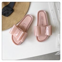 Designer Women's Slippers Bowtie Letter Printing Logo Flat Bottom Beach Sandals Summer Shoes