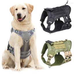 Dog Collars & Leashes Tactical Harness Multifunction No Pull Harnesses For Large Service Dogs Labrador Retriever German Shepherd Outdoor