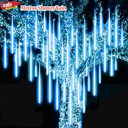 Strings 8 Tubes Outdoor Meteor Shower Rain Waterproof Colourful 30/50cm LED String Lights For Tree Christmas Wedding Party Decoration