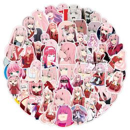 Waterproof sticker 50/100 PCs Japanese Cartoon Darling in the Franxx Anime Stickers for Skateboard Laptop Pad Phone Case Car Viny Decal Sticker Car stickers
