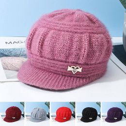 Beanie/Skull Caps Autumn And Winter Knitted For Women Fashion Plus Thick Velvet Solid Color Beanies Twist Fur Wool HatBeanie/Skull Beanie/Sk