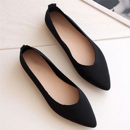 Ladies Pointed Toe Soft Shallow Loafers Women Fashion Ballet Flats Breathable Female Slip On Flat Work Shoes 220507