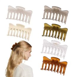 Length 8.5 CM Transparent Jelly Colour M-shape Hair Clamp Women Bath Ponytail Headdress Hairpins Medium Plastic Hair Claw Clips Scrunchies Head Wear