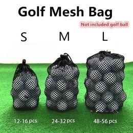 net of tennis Canada - Golf Training Aids Sports Mesh Net Bag Black Nylon Bags Tennis 16 32 56 Ball Carrying Drawstring Pouch Storage Accessories290y