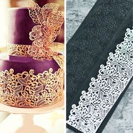 Flower Lace Silicone Lace Mould Cake Fondant Decorating Baking Embosser Mold BB 