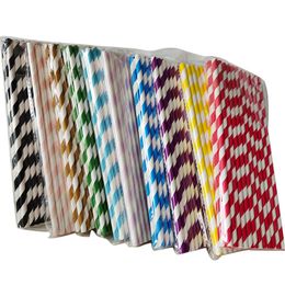 Multi Colours Paper Drinking Straws Birthday Wedding Party Event Hawaiian Holidays Luau Sticks KTV Drinking Straws DHL