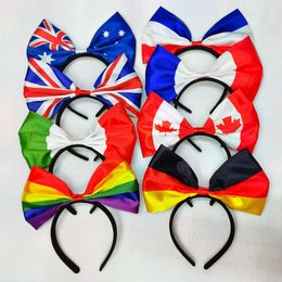 8 Styles Bow Headbands Creative American Germany UK Canada Headband Holiday New Year Decoration Ornaments