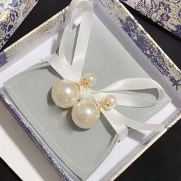 double sided pearl stud earrings Australia - Brand Luxury Pearl Double Sides Stud Earrings for Women Wedding Retro Vintage Gold Copper Jewelry2921