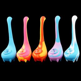 Water Monster Shape Water Pipe Silicon Material Colorful Pipes Hookahs Smoking Accessories Glass Bongs Dab Oil Rig SP335
