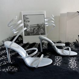 Cleo Crystalls Декоративные шпильки RC Sandals 95mm Rise Ring Frong Обувь черное красное вечернее платье женское высокие каблуки