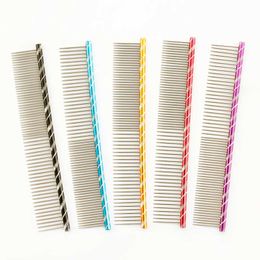 Dog Grooming Armipet Pet Comb 6062003 Bright Multi-Colored Stripe For Shaggy Cat Dogs Barber Grooming Tool Salon 5 Colorthe