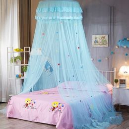 Children Elegant Tulle Bed Dome Netting Canopy Circular Pink Round ding Mosquito Net for Twin Queen King Y200417