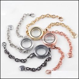 Bracelets de charme joias redondo de vidro magn￩tico Bracelet flutuante Corrente Cadeia Chain Living Memory Bangles Diy Jewe Dhsoa