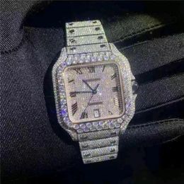 Lüks Erkekler Moissanite Mossang Stone Diamond Watch Hareketi Erkekler İçin İzler Üst Montre de Luxe Holwatch Mekanik Otomatik 904L 4130