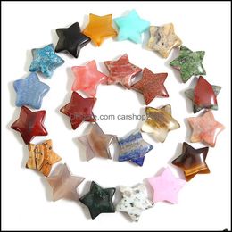 Stone Loose Beads Jewellery Natural Crystal 30Mm Star Ornaments Quartz Healing Crystals Energy Reiki Gem Making Accessorie Dho8A