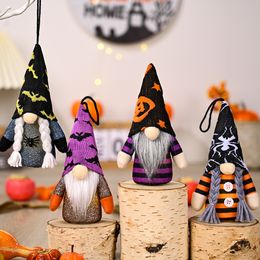 Party Supplies Halloween Gnomes Lighted Hanging Ornaments Handmade Plush Elf Stuff Dolls Decor for Tree Home Party Gift PHJK2208