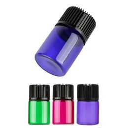 essentials hat UK - Storage Bottles & Jars 10pcs 1ml 2ml 3ml 5ml Mini Colorful Glass Bottle With Orifice Reducer And Cap Small Essential Oil Vials