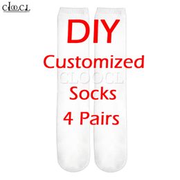 CLOOCL Custom DIY Socks 3D Digital Printing Design Men Women Drop 220707