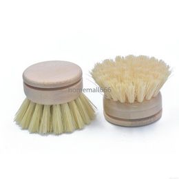 Pot Brush Japanese-style Household Kitchen Non-stick Oil Potnatural Sisal Beech Brush Replacement Brush Head AA