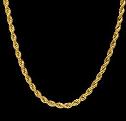18k NECKLACE PLATED Gold Chains Mens/Women's, 5mm (Five) Width, 24 inch