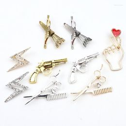 Pins Brooches Men&Women's Vintage Finger Heart Scissors Gun Bow For Bsiness Party Wedding Suit Shirt Brooch Jewelry Accessories Marc22