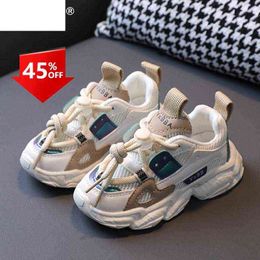 Tamanho 25-36 Sapatos para crianças bebês para meninos meninas Mesh respirável Little Kids Sneakers casuais