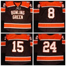 Nikivip Cheap Custom Retro Bowling Green State Univ #8 Jose Delgadilo #24 Ben Greiner #15 Hockey Jersey Men's Stitched Size 2XS-5XL Name Or Number