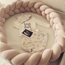 1M2M3M4M Baby Braided Crib Bumper Crib Bedding Set for Baby Boy Girl Braid Knot Pillow Cushion Room Decor 220531