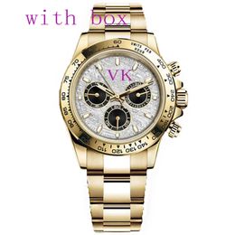 Mens Watch Luxury Designer automatic watches for men watches high quality Master Design vk Movement Chronograph Gold Stainless Steel Strap Resistant Luminous