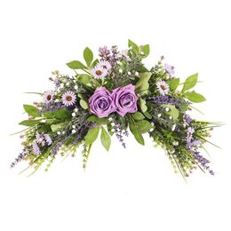 Decorative Flowers & Wreaths Artificial Rose Daisy Flower Swag Rustic Floral For Lintel Spring Swags Front Door Wedding ArchDecorative