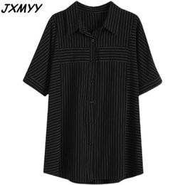 Fat mm mid-length shirt loose western style large size women's clothing spring slim mother age reduction top JXMYY 210412