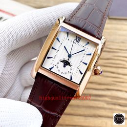 Original Box File fantastic watches men design Watch 43mm White Dial 18K Rose Gold Leather Strap Bands Mechanical Transparent Automatic Fashion Mens Wristwatches