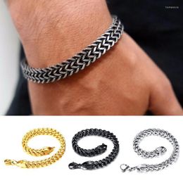 Link Chain 1PC Stainless Steel Bracelets For Men Blank Colour Punk Curb Cuban On The Hand Jewellery Gifts Trum22