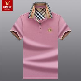 Men's Summer Spot Solid Colour Mulberry Silk Fashion Fit Business Men's Polo Shirt T Shirt for Men 220402