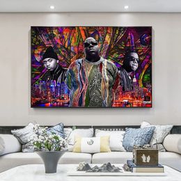 Graffiti Famous Hip Hop Stars Posters And Prints Portrait Mural Canvas Painting Wall Art Pictures For Living Room Decoration