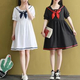Clothing Sets Navy Style Dress Sailor Suit Japanese And Korean Version 2022 College Female Student Summer Loose Plus SizeClothing