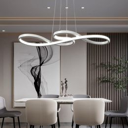 Pendant Lamps Modern Style LED Chandelier For Dining Room Kitchen Table Bar Living Bedroom Ceiling Lamp White Suspension LightPendant