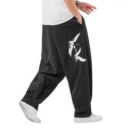 Ethnic Clothing M-5XL Plus Size 2022 Brand Men Pants Hip Hop Harem Wide Leg Trousers Mens Fitness Chinese Bird Taichi Sweatpants XXXXXL