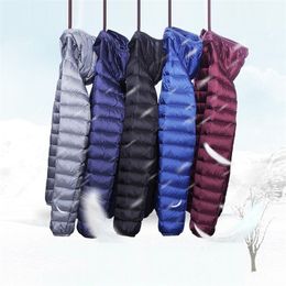 Winter Fashion Brand Ultralight Duck Down Jacket Mens Hooded Streetwear Light Feather Coat Waterproof Warm Mens Clothing 201128