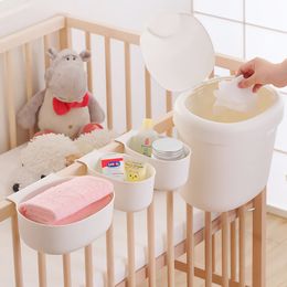 toy store box UK - Baby Bed Hanging Storage Box Cotton born Crib Organizer Toy Diaper Pocket for Crib Bedding Set Accessories Nappy Store Bags 220526
