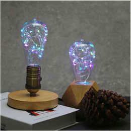 E27 LED Copper Wire Bulb AC85-265V LED Edison Lamp Warm Colorful Light ST64 Plastic String Light Bulb Decor Holiday Lighting H220428