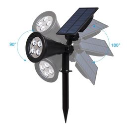 2PCS led grow light Spotlight Solar Lamp Remote Waterproof for Plaza Garden Yard