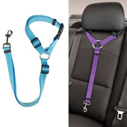 Nylon Seatbelts Safety Pet Car Seat Belt Adjustable Leash Headrest Restraint Harnes Strap for Vehicle Dog Accessories 220624