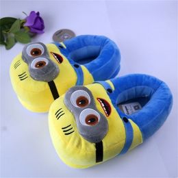 3D slippers woman Winter Warm slippers Despicable Minion Stewart Figure Shoes Plush Toy Home Slipper One Size Doll 201026