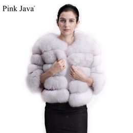 Pink Java 1801 real fur coat women winter thick fur jacket short fur coat wholesale genuine short sleeve 201016