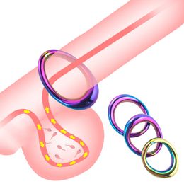 Metal Penis Cock Ring sexy Toys for Men Bondage Lock Scrotum Ball Stretcher Delay Ejaculation Adult Products