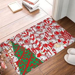 Carpets Christmas Santa Gnome Plaid Doormat Bedroom Modern Soft Kitchen Home Carpet Decor Floor Rug Mat Bath