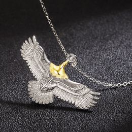 Creative Fashion Retro Animal Flying Eagle Pendant Necklace Men's Punk Hip Hop Motorcyclist Jewellery Gift